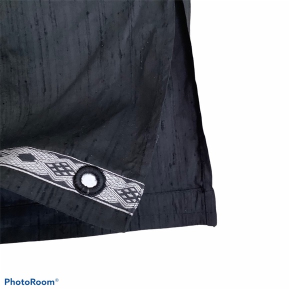 Bebe Silk Skirt 6 Black Embellished Hem - Picture 5 of 5